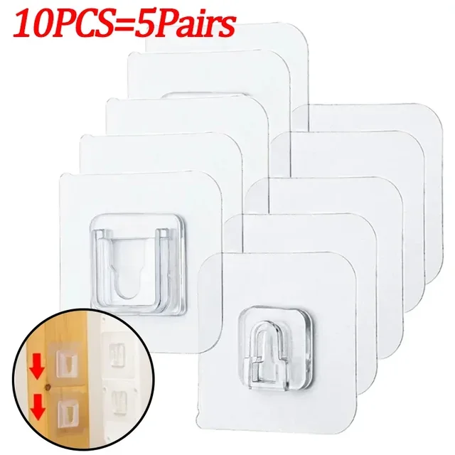Doppelseitige selbstklebende Wandhaken, transparenter doppelseitiger Haken für Küche, Badezimmer, Aufhänger, Stecker, Sauger, Halter, Organizer: Bronze