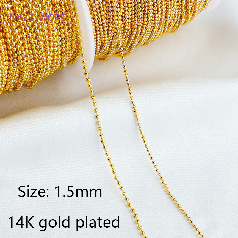 bulkkettingen voor het maken van sieraden, 14K verguld messing metalen losse kettingen DIY handgemaakte sieraden maken van benodigdheden: Rood