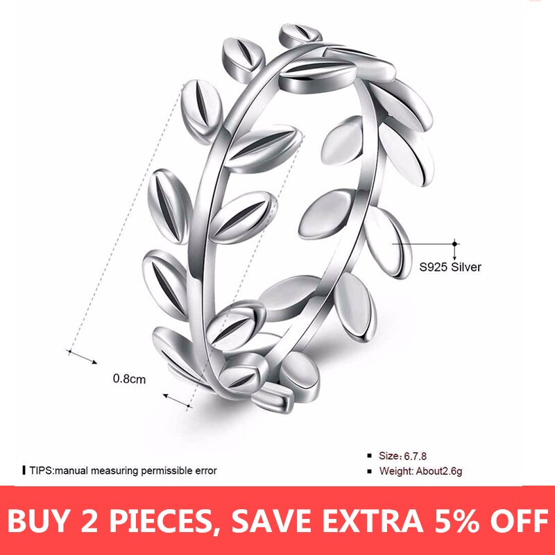 Anillo de Plata de Ley 925 para mujer, deja anillos para dedo femenino, accesorios de boda, joyería (JewelOra RI102591)