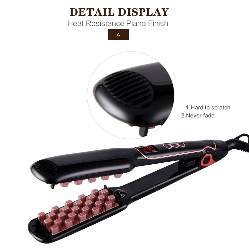 Plancha voluminizadora de pelo clásica 2 en 1, peines de pelo de cerámica, engarzador de temperatura ajustable, cepillos para maíz