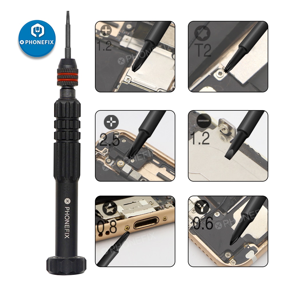 PHONEFIX 6 in 1 Beruf Schraubendreher einstellen Öffnungs Reparatur Werkzeug Bausatz Für iPhone 6 6S 7 7P 8 8P X DIY praktisch Zubehör