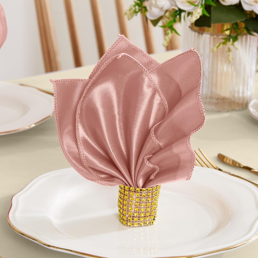 10 stuks bruiloftsdecoratie 30 x 30cm satijnen servetten, zachte herbruikbare dinerservetten, wasbare tafelservetten, hotel