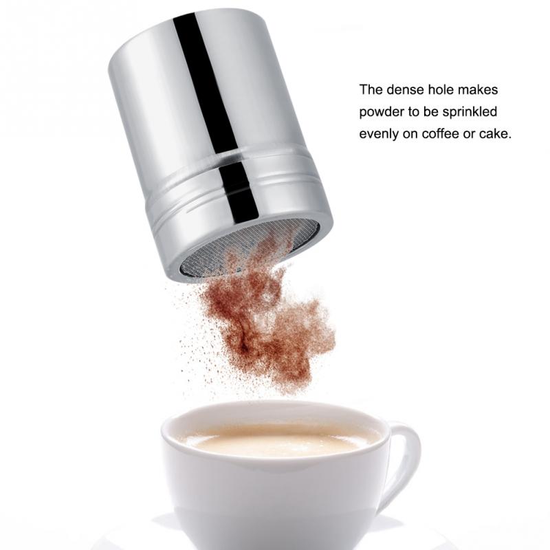 Stainless Steel Cocoa Powder Shaker Mesh Shaker Powder Cans Coffee with Lid Chocolate Icing Sugar Shaker Sifter