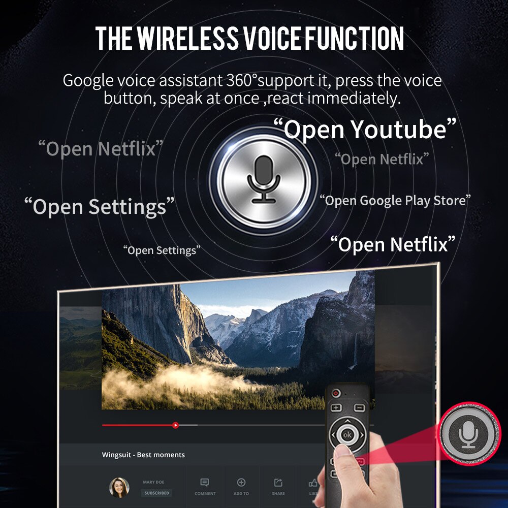 KEBIDU Voice Remote Control 2.4GHz Wireless Remote Air Mouse MT3 IR Gyroscope for Android TV Box H96 MAX X88 Pro