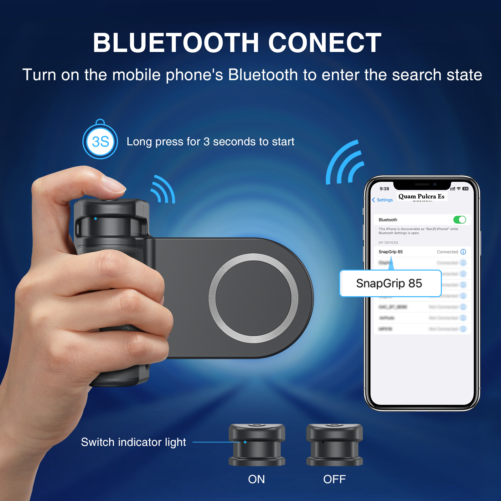 Snapgrip magnétique Bluetooth obturateur téléphone Capgrip portable Selfie Booster pour iPhone HUAWEI Xiaomi poignée avec anneau directe