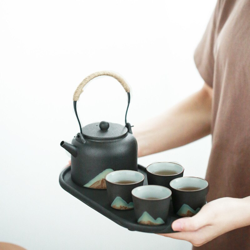 In The Distant Japanese Pottery Bamboo Tea Tray Retro Small Number Ceramic Tea Utensil Tea Chinese Tea Table Gongfu Tea Tray