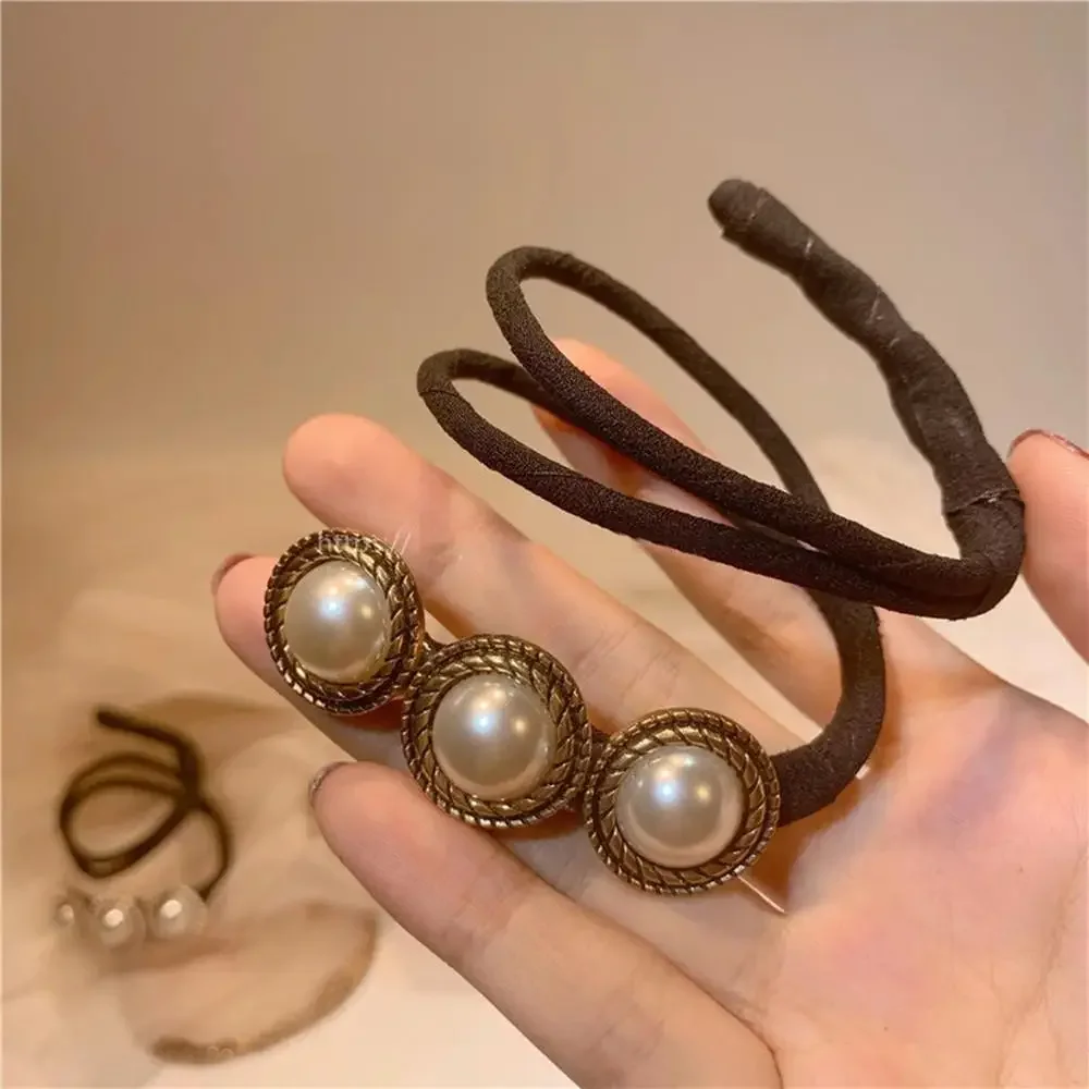 Donut de cristal Floral Updo para mujer, palo de pelo fácil de hacer moños, placa de bricolaje, diadema flexible, accesorios para el cabello,: Azul oscuro