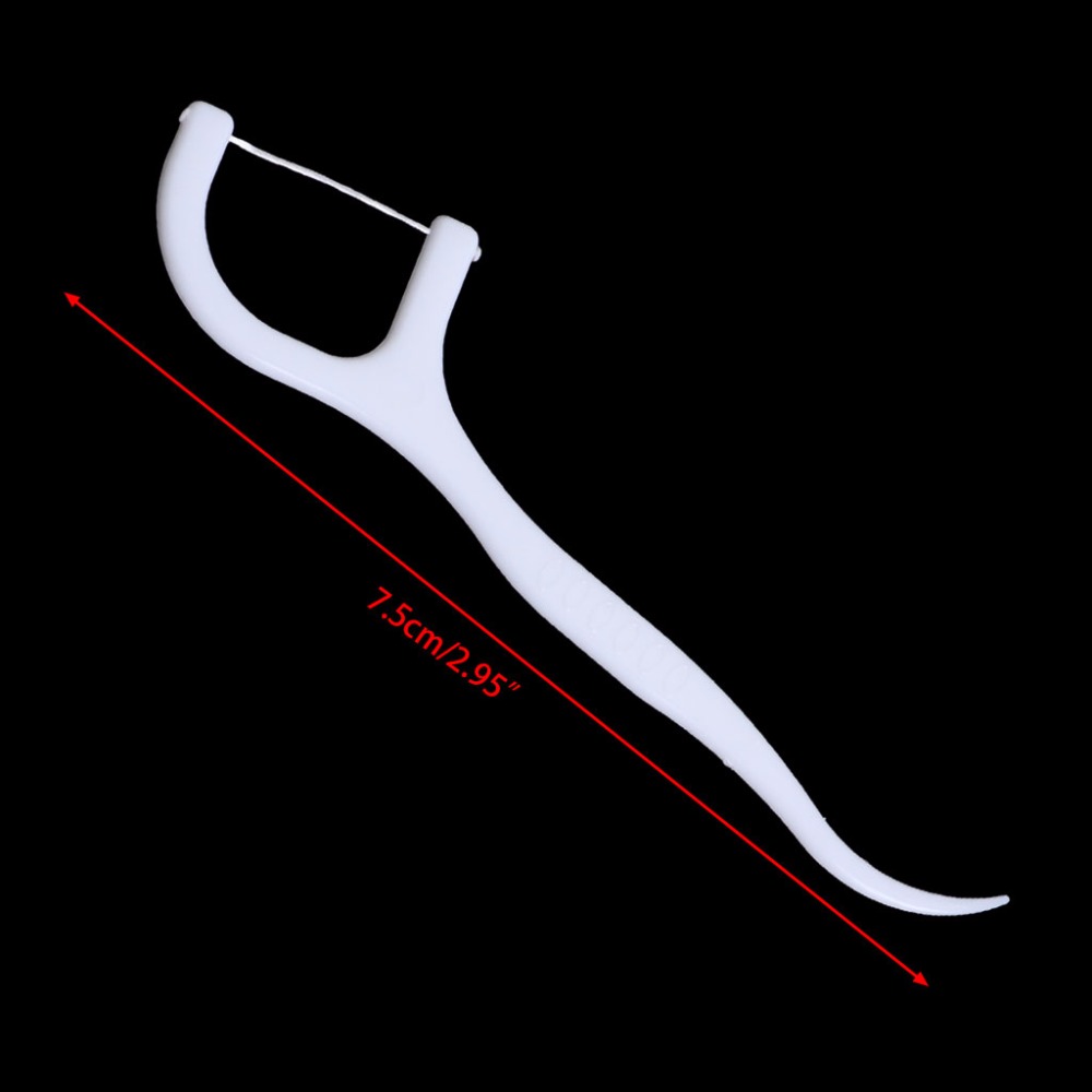 50pcs Dental Floss Flosser Picks Teeth Toothpicks Stick Tooth Clean Oral Care 7.5cm Random Package