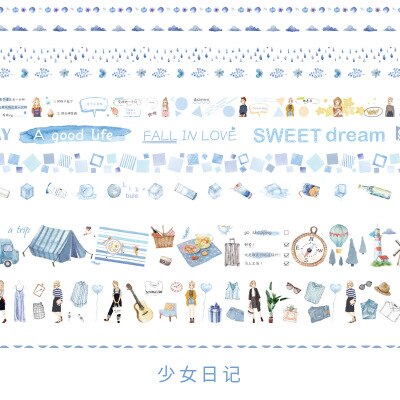 10 Rolls Masking Washi Tape Set Vintage Floral Plant Flamingo Decorative Sticker Diy Adhesive Label For Scrapbooking Planner: 9