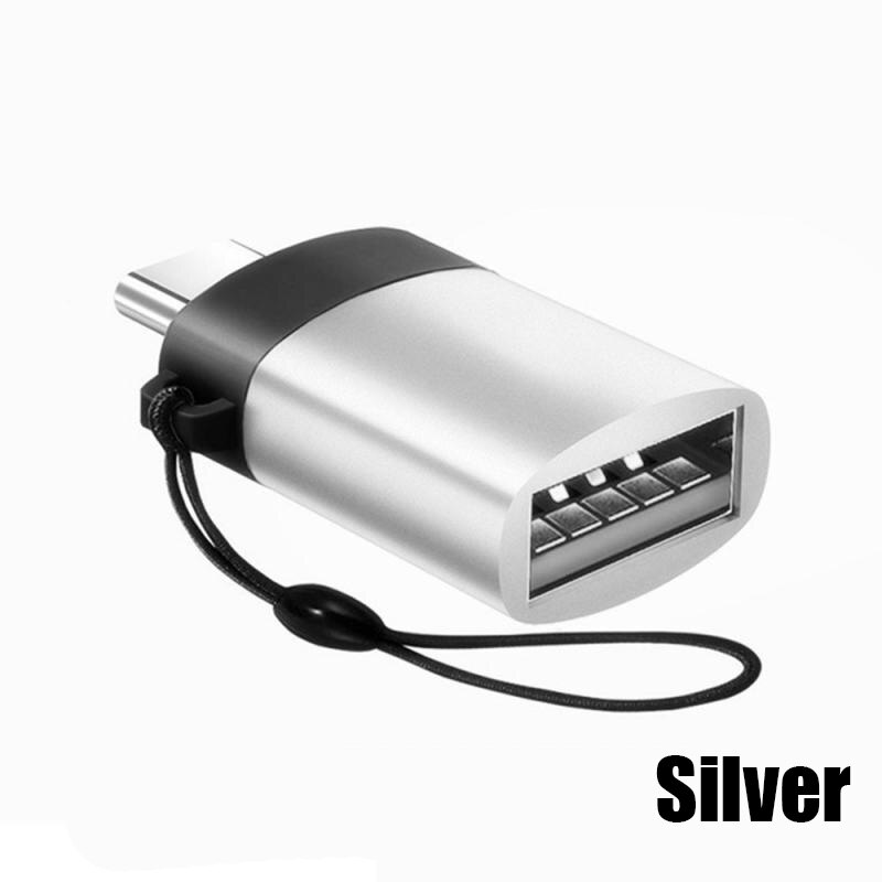 Usb C Male Naar Micro Usb Vrouwelijke Kabel Converters Usb Naar Type-C Otg Op Huawei Macbook Samsung Galaxy laptop Usb Type C Otg Adapter: Zilver