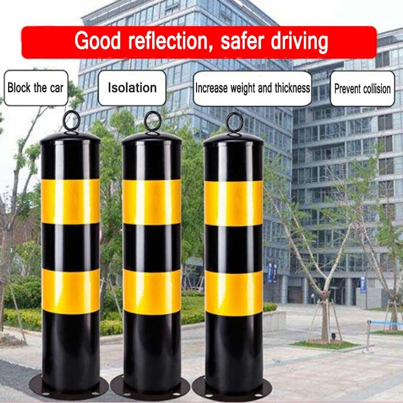 Demolition type steel pipe column anti-collision column square parking lot warning column thickened protective parking space