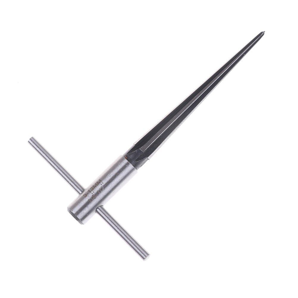3-13mm DIY Woodworker Cut Drill Bit Bridge Pin Hole Handheld Reamer T-Shaped Steel Handle Tapered 6 Fluted Chamfer Reaming