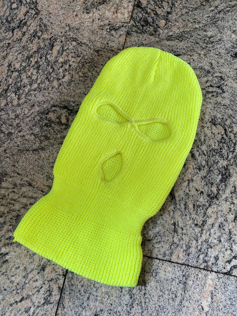 Ski Mask Knitted Face Cover Winter Balaclava Full Face Mask for Winter Outdoor Sports CS Winter Three 3 Hole Balaclava Knit Ha: Fluorescent yellow