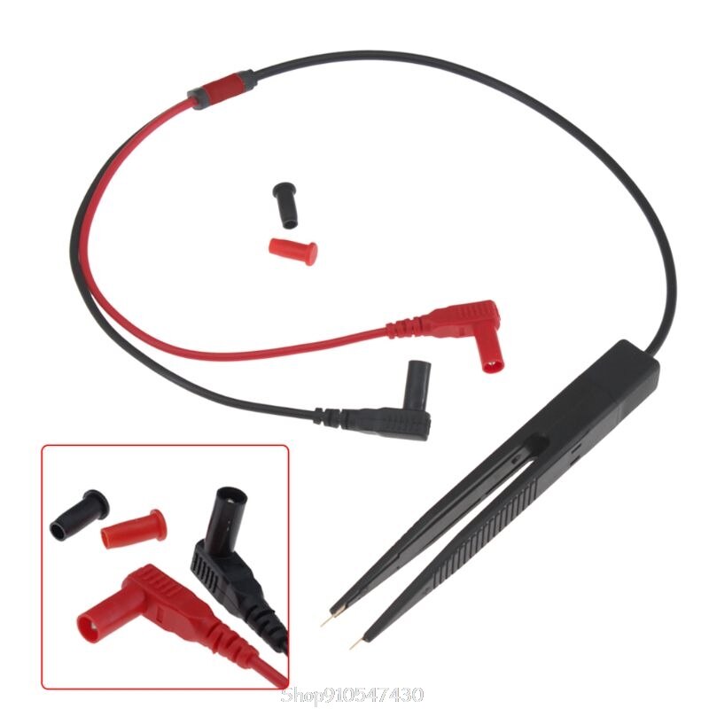 SMT SMD Chip Resistance Test Clip Grip Lead Probe Multimeter Meter Capacitor Tweezer O09 20