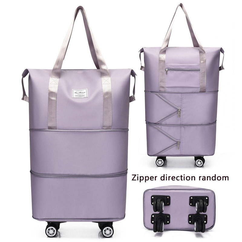 Ruime reistas, lichtgewicht koffer met wielen, draagbare weekendtas, reistas voor overnachtingen: Blauw