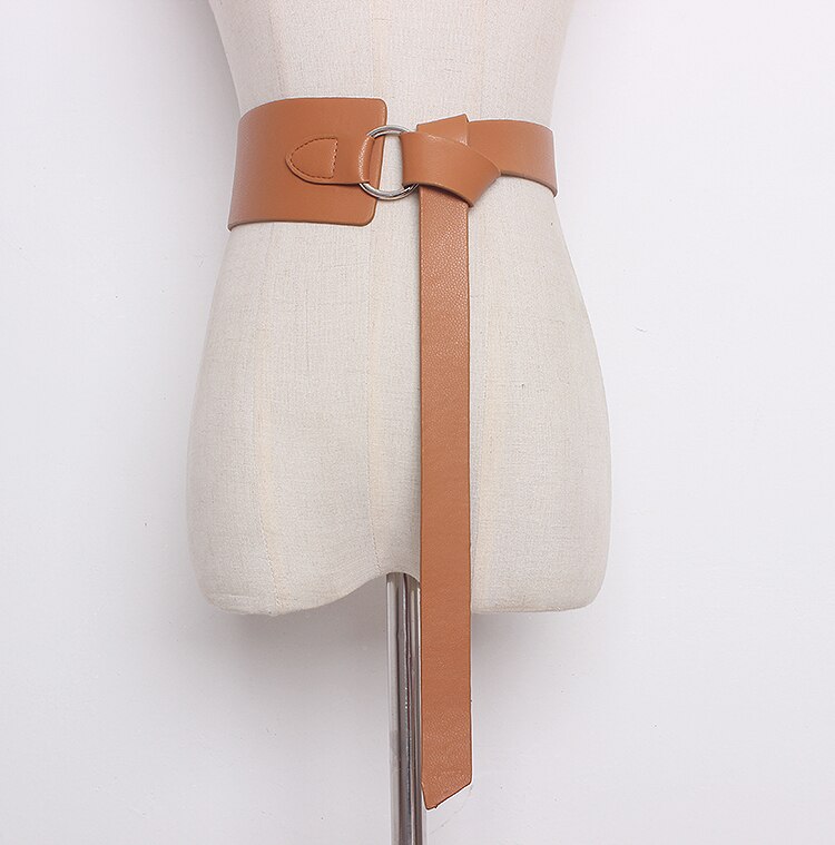 [EAM] été printemps nouvelle décontracté solide cinq couleurs ceinture femme large ceinture longue 128cm en cuir souple à la AA213