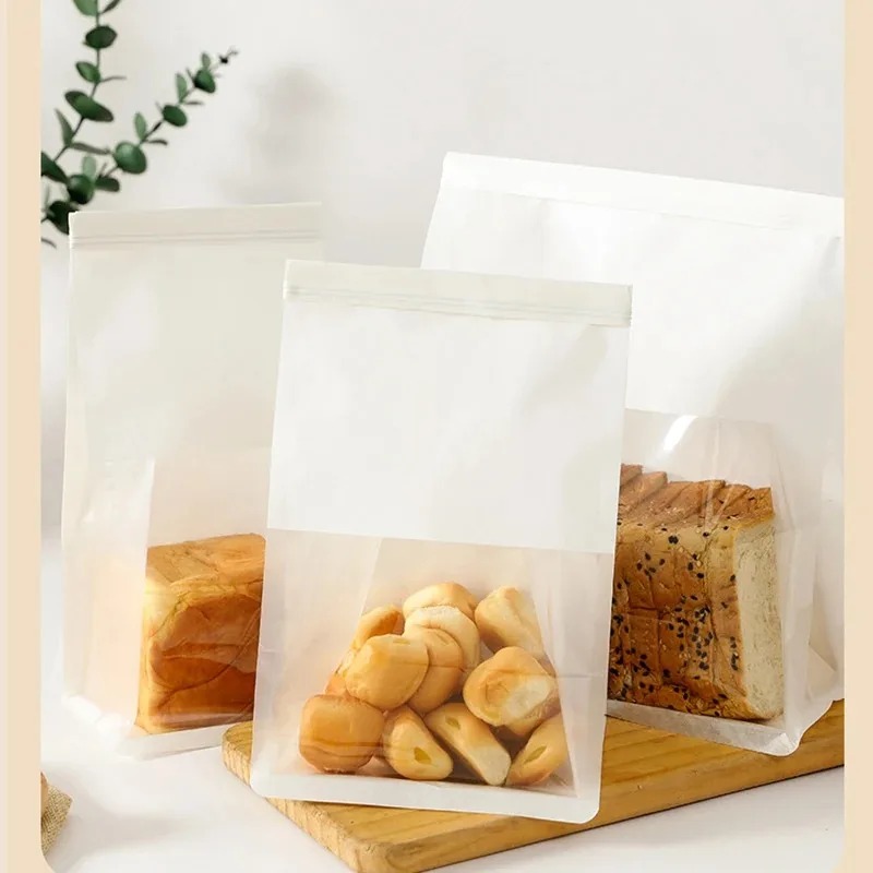 Bolsa de embalaje para pan con cierre hermético, embalaje transparente enrollado en alambre para galletas y pasteles, 30/50/100 unidades