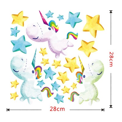 Meisje Babykamer Eenhoorn Muursticker Voor Kinderkamer Decoratieve Stickers Kinderen Slaapkamer Nursery Muurtattoo Muurschildering Stickers Muraux: Blauw