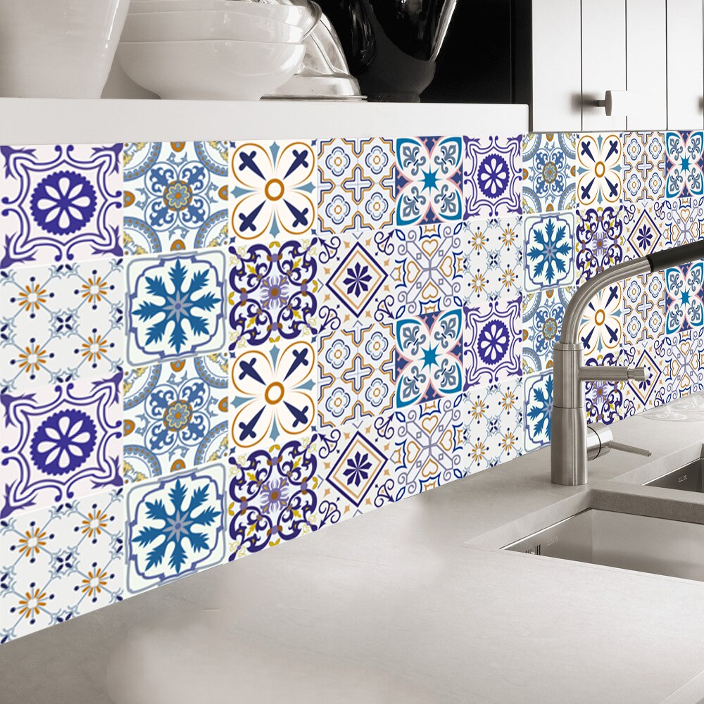 Mønster fliser wallstickers toilet køkken badeværelse tapet talje line art vægmaleri boligindretning vandtæt pvc vægmærkat