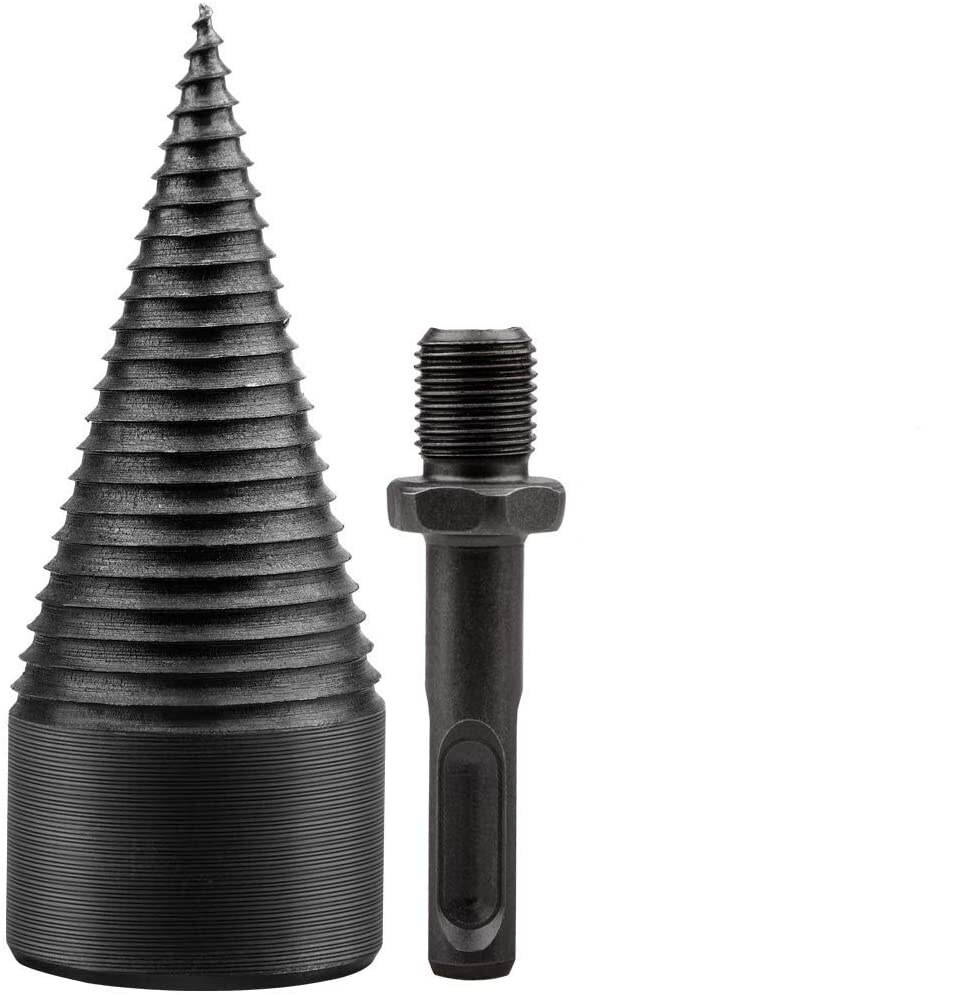 Wood Splitting Drill Electric Hammer Percussion Drill Household Hand Electric DrillWood Splitting Machine Spiral Drill: Round shank