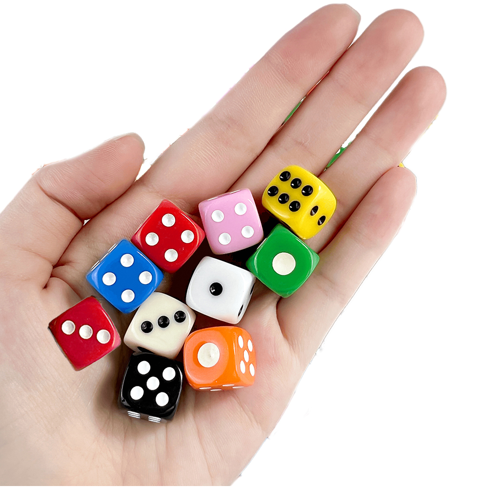 D6 jeu petits dés 14mm 10 pièces accessoires de points Standard pour jeu de société, jeu de table: MULTI