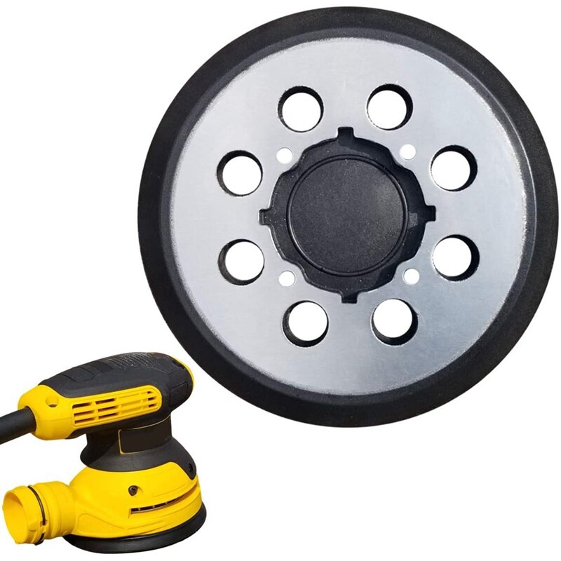 5- tommers slipemaskin med krok og løkke med metallunderlag til dewalt løp-slipemaskin - kompatibel med modell dwe 6421,2- pakning