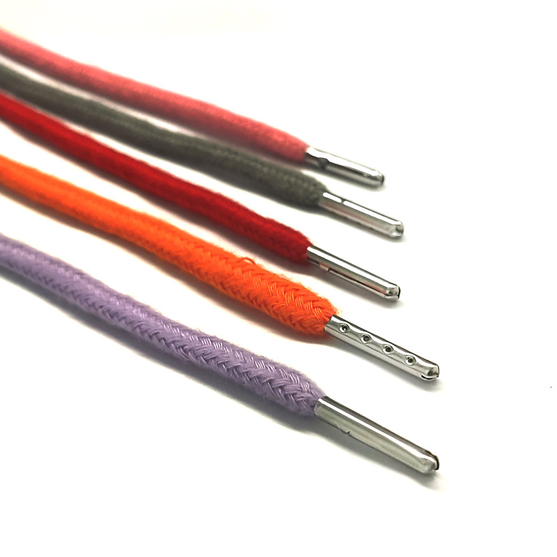 1pcs Sweatpants Drawstring Strap Metal Head Sports Pants Cotton Rope Belt Hoodies Accessories DIY Sewing Band Supplies TJ7625