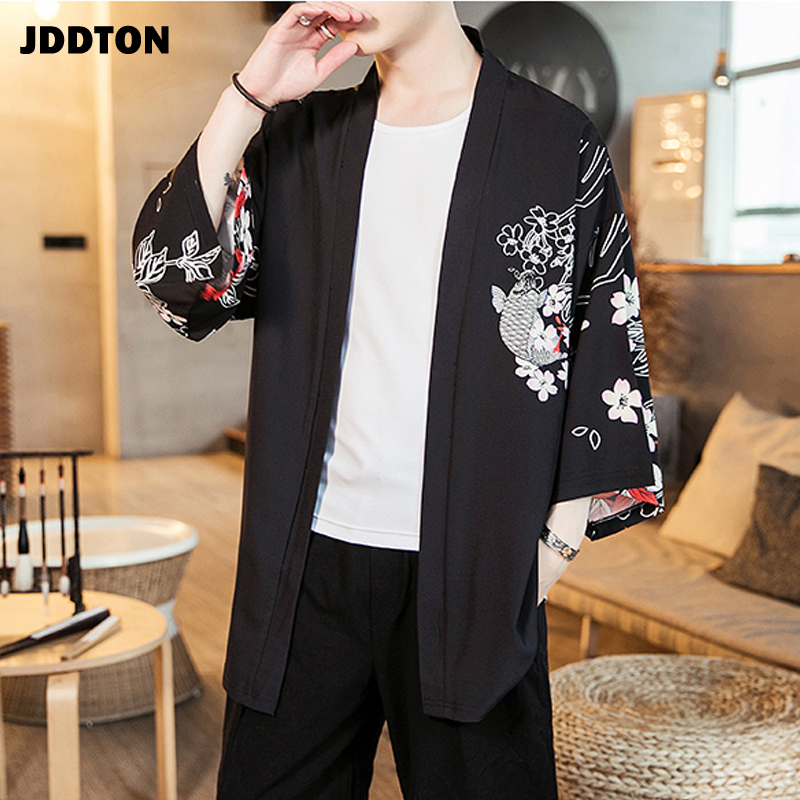 Jddton #39 zomer harajuku kimono vest jassen yukata dunne bovenkleding haori jassen losse casual heren overjas  je029