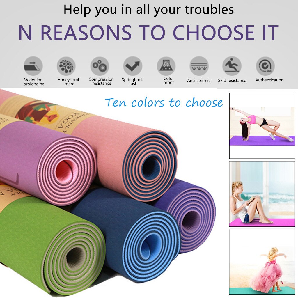 6 Mm Yoga Mats Voor Fitness Antislip Dubbele Kleuren Veilig Te Gebruiken Voor Beginner Milieuvriendelijke Body Building Oefening mat Voor Pilatus G3