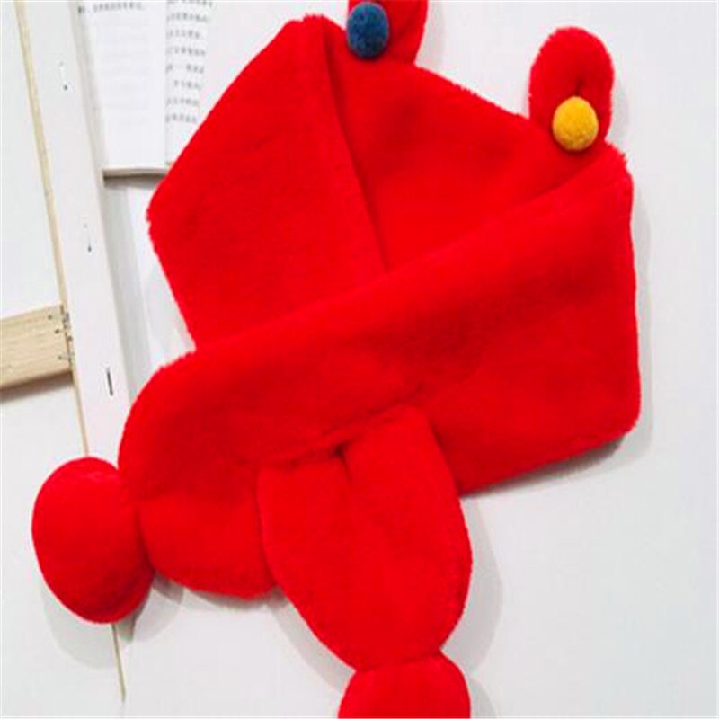 Mädchen han-ausgabe mit dicken pelz kragen zu halten warme winter wolle schal männlichen babys kreuz reine farbe kaninchen wolle tuch B322: B322-red / 2-4 Years