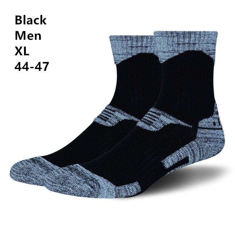 Winter Thermische Ski Sokken Katoen Sport Snowboard Fietsen Sokken Thermosocks Beenwarmers Voor Mannen Vrouwen M L RB037: Men Black XL