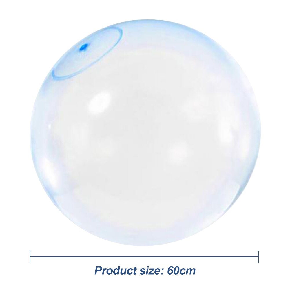 Portable Swimming Inflatable Float 60/35cm Tear Resistant Transparent Bounce Round Balloons Inflatable Bubble Ball: Blue B