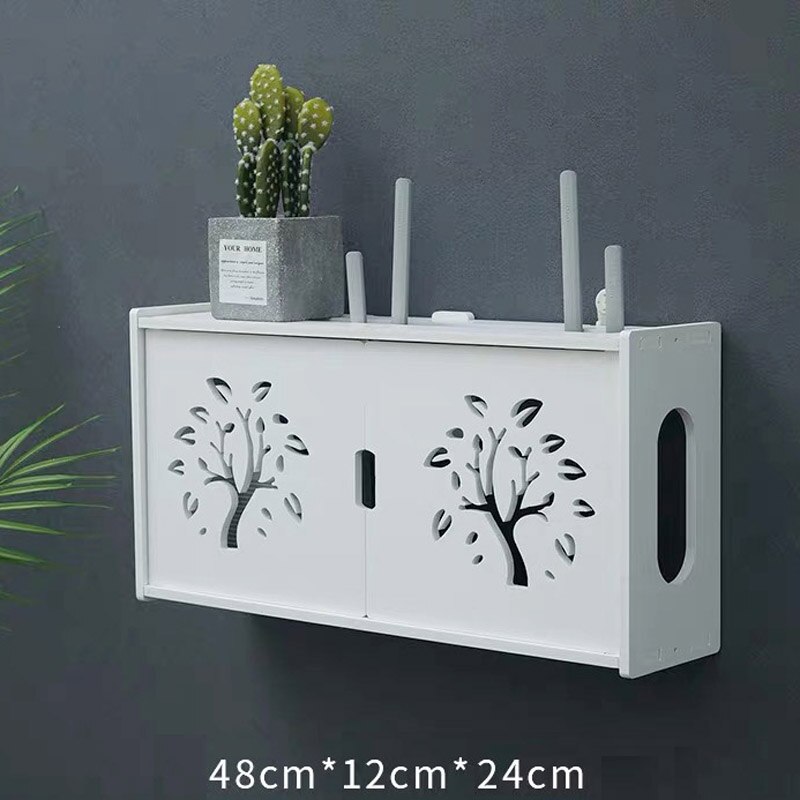 Large Wireless Wifi Router Storage Box PVC panel Shelf Wall Hanging Plug Board Bracket Cable Storage Organizer Home Decor