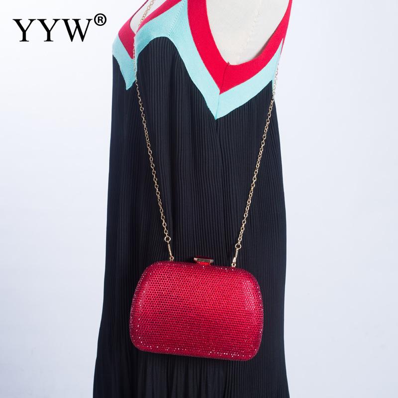 Red Clutch Bag Rhinestone Party Clutch Purse Girl Evening Clutches Girls Bag Mini Phone Purse Bolso Mujer