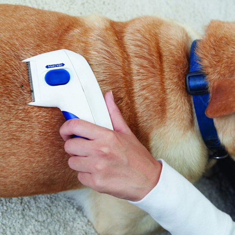 Peine para pulgas eléctrico para mascotas, peine para perros y gatos para eliminación de aseo de pulgas, cepillo eléctrico para matar piojos, productos para mascotas