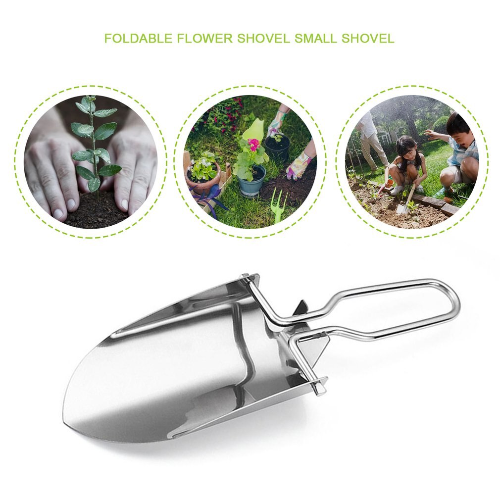 Foldable Flower Shovel Small Shovel Vegetable Gardening Tool Transplanting Tool Stainless Steel Gardening Shovel