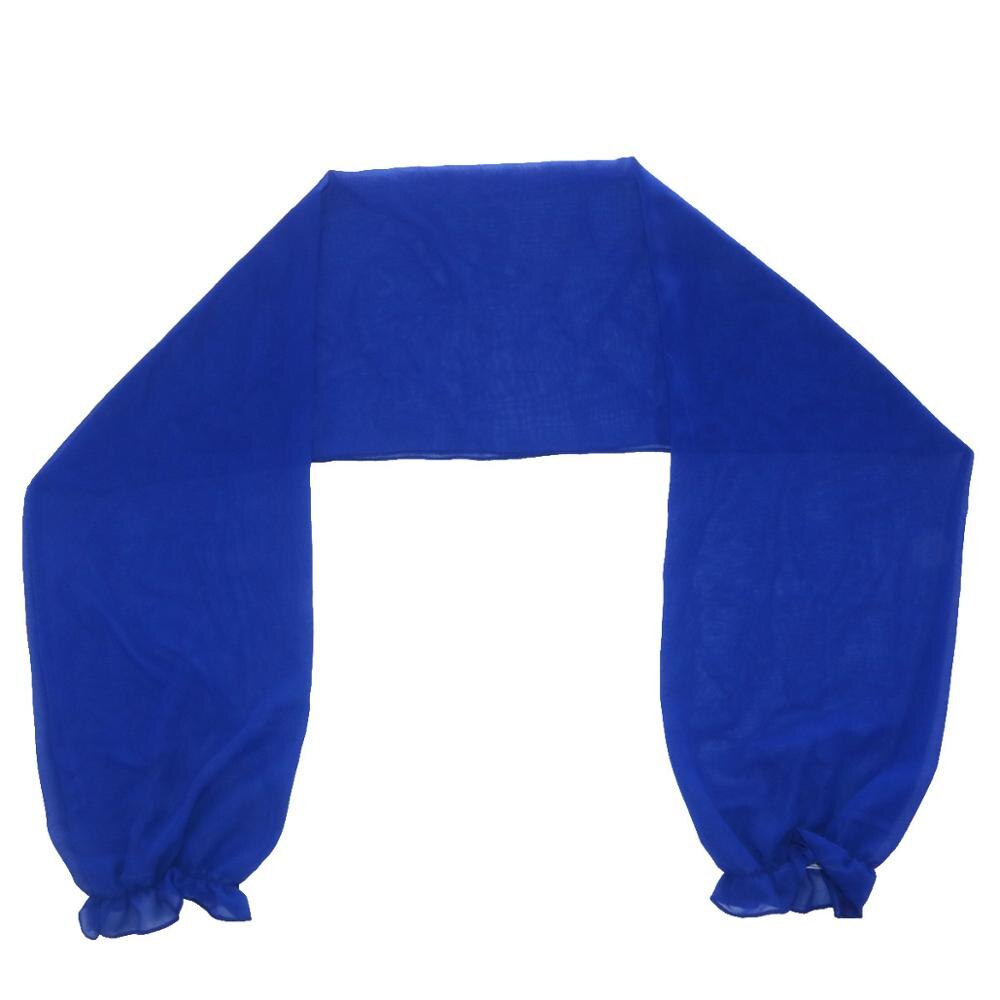 Kvinnor chiffong körning uv skydd arm ärm ryggdrag täcka sjal wrap topp halsduk cape sommar strand sport manschett axel: Blå