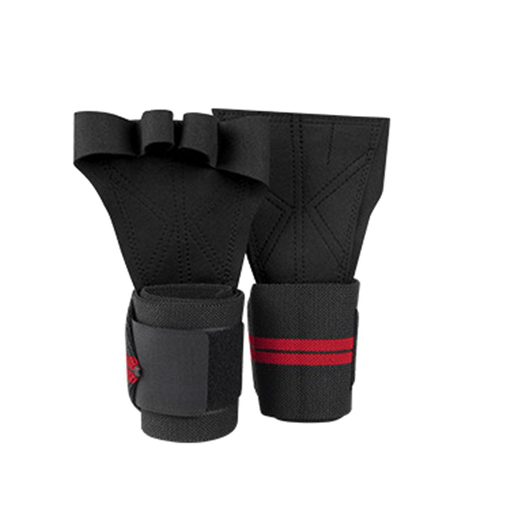 1 Pairs Gewichtheffen Training Handschoenen Voor Mannen Vrouwen Fitness Sport Body Building Gymnastiek Gym Hand Pols Palm Protector Handschoenen: black / L