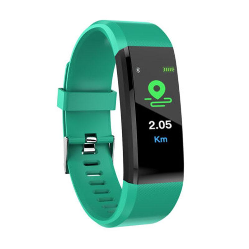 Lintimes lovers dames heren bluetooth smartwatch hartslagmeter bloeddrukmeter fitness tracker armband: Groente