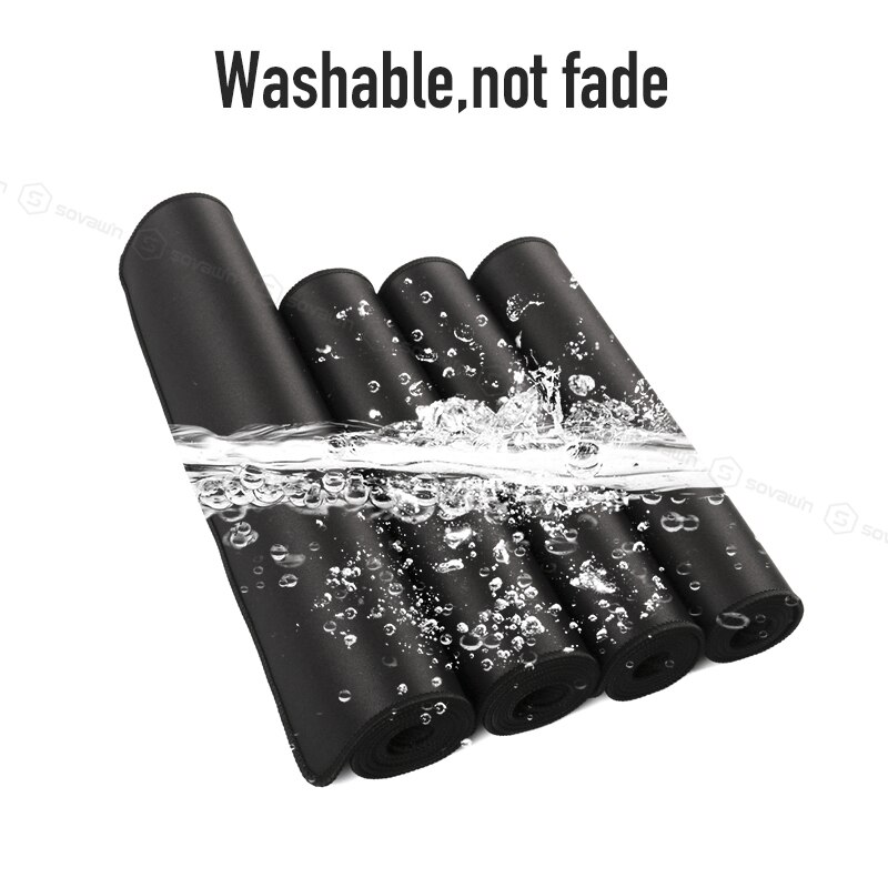 Sovawin Gaming Muismat Grote 900X400 Xxl Hele Zwarte Mousepad Gamer Xl Vergrendeling Rand Computer Pad Mat Voor pc Laptop Anti-Slip