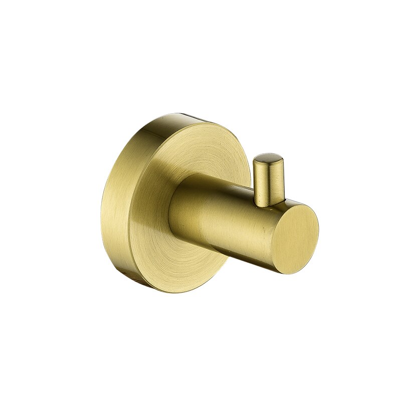 Brushed Gold Towel Hook Wall Mounted Stainless Steel Robe Hook Clothes Hook Hardware Wall Hook Bathroom Hardware: 1 PCS