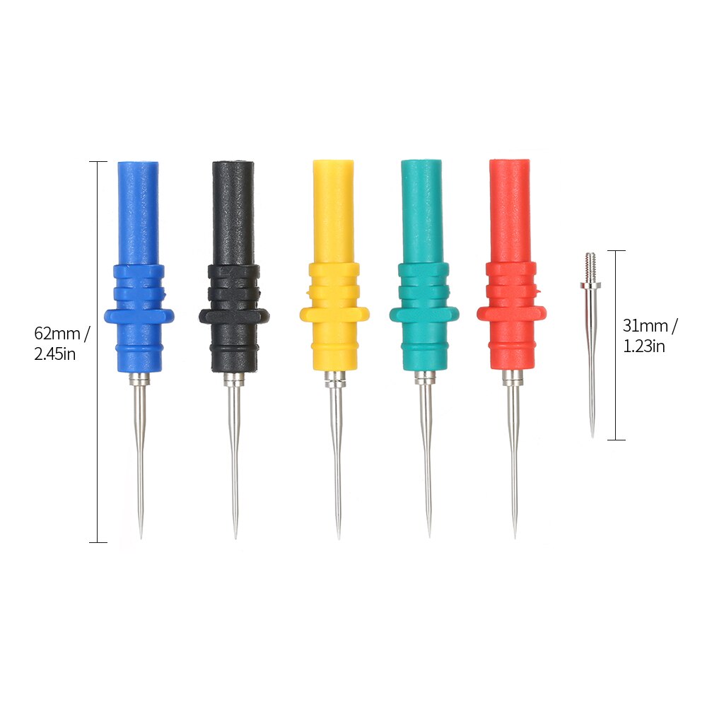 5pcs Oscilloscope Probe Pins Set Upgraded Version HT307 Automotive Diagnostic Test Accessories Back Pinning Probes Handheld Oscilloscope Probe Needle Oscilloscope Accessories