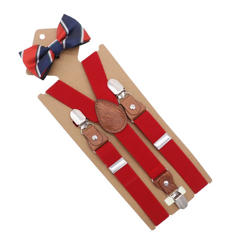 Boys Girls Kids Adjustable Elastic Y-back Braces Baby Suspenders Bow Tie Set Butterfly Necktie Wedding Ring Bear: 11