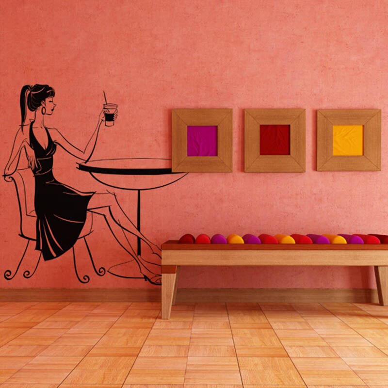 Coffee Shop Sticker Glass Decal Cafe Poster Vinyl Art Wall Decor Mural Break Milk Tea 1001