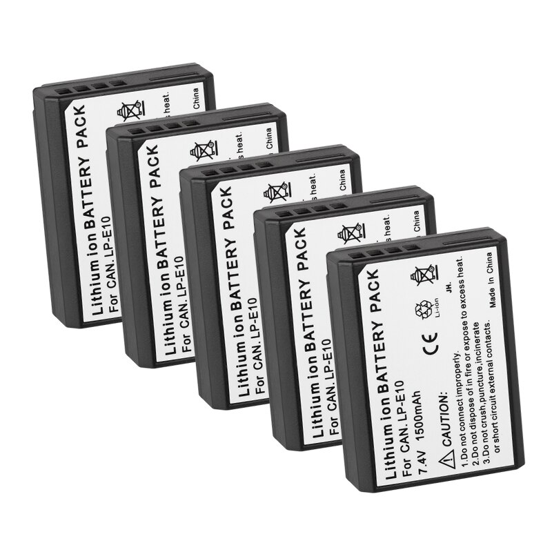 Lp -e10 lpe 10 lp e10 akku 1500 mah canon rebelille  t3 t5 kiss  x50 x70 eos 1100d 1200d 1300d e10 kameran akkua: 5 akkua