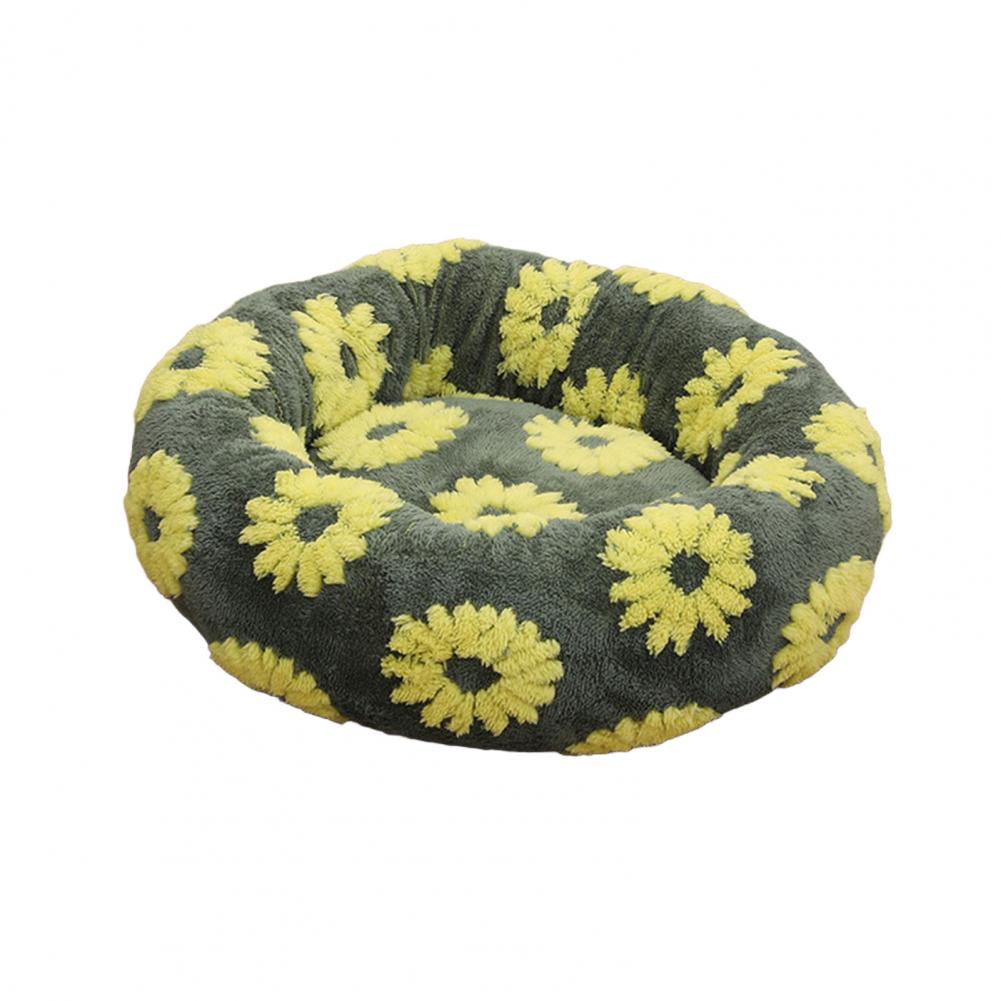 Donutvormig honden- en kattenmandje, antislip, knus huisdierbedje, pluche zacht kussen, rustgevend warm nest voor kleine honden en katten: M / Rood