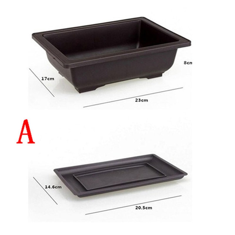 1pc urtepotte imiteret lilla sand kødfuld balkon firkantede plastikkrukker blomst bonsai skål bordursery kumme planter med bakke: 1
