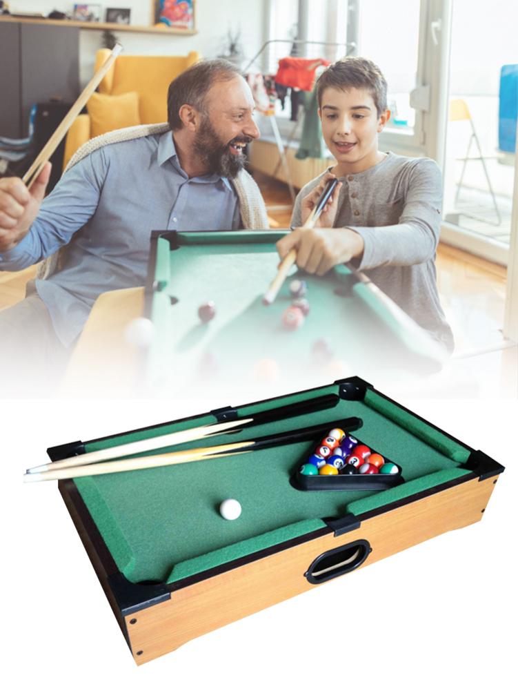 Mini Tabletop Pool Set Table Desktop Billiards Sets Children's Play Sports Balls Sports Toys Family Fun Entertainment