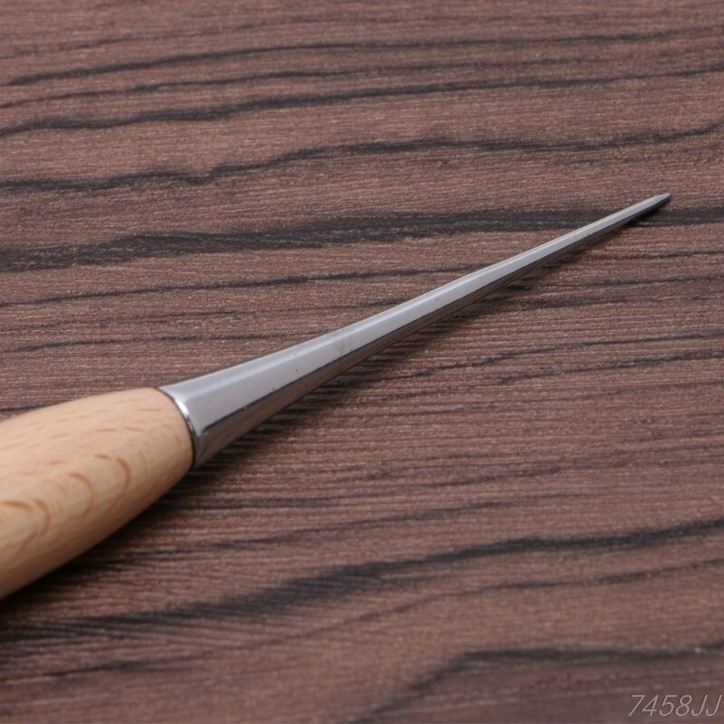 1PC Leather Craft Awl Tool Hole Maker Wooden Handle Steel Needle Sewing Stitching Punching Overstitch for Canvas Leather Tools