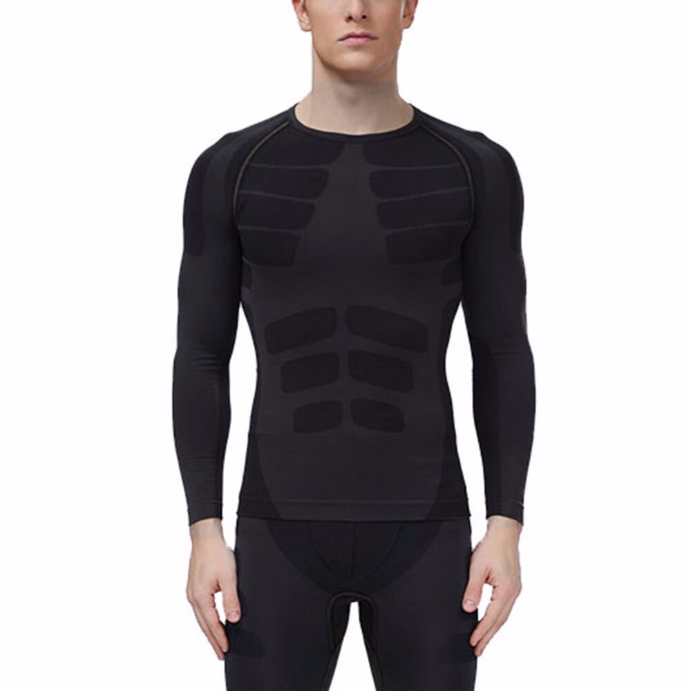 Men Fitness Compression Tight Tops Long Sleeve Gym T-Shirt Running Athletic Gear Top